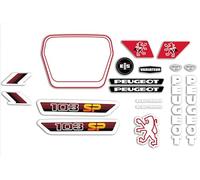 Kit Autcollants 103 SP pour décorer Votre mobylette Peugeot comme à l'époque (Rouge Blanc)