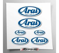 Kit autocollants compatible avec casque Arai | autocollants pour moto cadre casque | Vinyle autocollant facile application Impression UV | Stickersland® (Bleu)