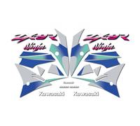 Kit Autocollants Compatible Avec Moto De Route Kawasaki Zx-9r 2001 D'argent