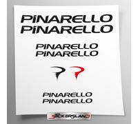 Kit autocollants compatibles avec châssis Pinarello VTT Mountainbike et casque | Decalcomanies pour vélos écrits logos | Stickersland® (Noir brillant)