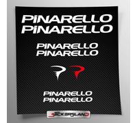 Kit autocollants compatibles avec châssis Pinarello VTT Mountainbike et casque | Decalcomanies pour vélos écrits logos | Stickersland® (Blanc brillant)