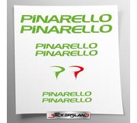 Kit autocollants compatibles avec châssis Pinarello VTT Mountainbike et casque | Decalcomanies pour vélos écrits logos | Stickersland® (Vert brillant)