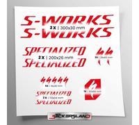 Kit autocollants compatibles avec châssis VTT Mountainbike et casque | Decalcomanies pour vélo écrits logos | Stickersland® - Swork (Rose Pink Mat)