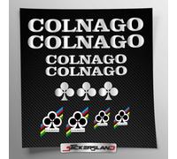 Kit autocollants compatibles avec châssis VTT Mountainbike et casque | Decalcomanies pour vélos écrits logos | Stickersland® - Colnag (Argent métallique brillant)