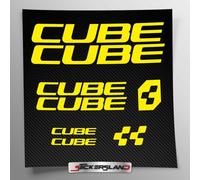 Kit autocollants compatibles avec châssis VTT Mountainbike et casque | Decalcomanies pour vélos écrits logos | Stickersland® - CB (Jaune brillant)