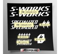 Kit autocollants compatibles avec châssis VTT Mountainbike et casque | Decalcomanies pour vélos écrits logos | Stickersland® - Swork (Bleu brillant)