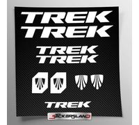 Kit autocollants compatibles avec châssis VTT Mountainbike et casque | Decalcomanies pour vélos écrits logos | Stickersland® - Trois (blanc brillant)