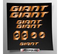 Kit Autocollants compatibles avec châssis VTT Mountainbike et Casque | Decalcomanies pour vélos écrits Logos | Stickersland® GIAN (Cuivre métallisé Brillant)