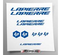 Kit autocollants compatibles avec châssis VTT Mountainbike et casque | Decalcomanies pour vélos écrits logos | Stickersland® - Lapier (Bleu brillant)