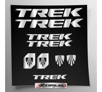 Kit autocollants compatibles avec châssis VTT Mountainbike et casque | Decalcomanies pour vélos écrits logos | Stickersland® - Trois (argent métallisé mat)