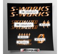 Kit autocollants compatibles avec châssis VTT Mountainbike et casque | Decalcomanies pour vélos écrits logos | Stickersland® - Swork (Cuivre poli métallique)