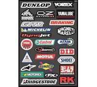 Kit Autocollants Sponsor Moto Motocross Casque Scooter Quad Vélo Voiture Cross Skateboard Enduro Motard Décoration Véhicules Tuning DIY Marques Logos Célèbres