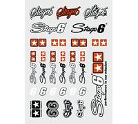 Kit autocollants Stage6, format DIN-A4, compatible Yamaha Aerox 50ccm 2T. | Logo Stage6, S6-0503 compatible Peugeot Jet-Force C-Tech 50, Piaggio Typhoon 50 TEC1T