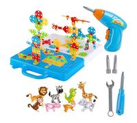 Kit avec perceuse électrique, jeu d'outils éducatifs, jouet et tournevis, blocs d'ingénierie de construction créative