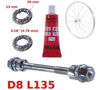 Kit axe de roue avant - Cyclingcolors - 8x135mm - Roulements cage à billes - Graisse Velox