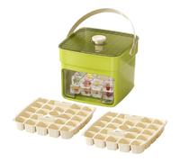 Kit Bac À Glaçons 4Pcs, 2 Bac 48 Glaçons Avec Pelle, Machine À Glaçons À Pression, Démoulage Facile Sans Coller, Boîte De Rangement Empilable, Sans BPA Pour Congélateur, Cocktails Camping