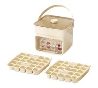 Kit Bac À Glaçons 4Pcs, 2 Bac 48 Glaçons Avec Pelle, Machine À Glaçons À Pression, Démoulage Facile Sans Coller, Boîte De Rangement Empilable, Sans BPA Pour Congélateur, Cocktails Camping