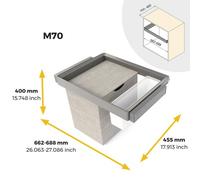 Kit bac de rangement + panier + cadre Quartz finition titane - module 700 mm EMUCA