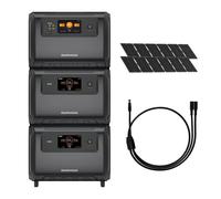 Kit Backup Prolongé Domestique RUNHOOD ¿ F3600 + 2×B3600 + 2×SERI200 ¿ Jusqu¿à 10,8 kWh, Recharge Solaire et Énergie Continue