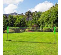 KIT Badminton SPORTNOW avec Filet Support Réglable 4 Raquettes Ballettes pour Indoor/Outdoor Sac de Transport Inclus