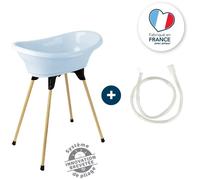 THERMOBABY KIT BAIGNOIRE VASCO Fleur Bleue : baignoire + pieds + tuyau de vidange