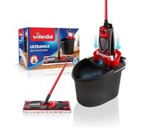 Kit balai plat Vileda Utramax + seau-essoreur et housse microfibre - élimine 99 % des bactéries à l’eau seule