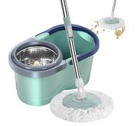 Kit Balai Serpillère Et Seau Essoreur | Seau Double Compartiment Pour Nettoyage | Vadrouille À Essorage Automatique | Vadrouille À Essorage Avec Essoreuse | Vadrouille À Rotation Automatique Avec Seau