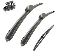 Kit Balais Essuie-Glace pour VW Fox Suran 2006-2012 21in+15in+12in 2006-2012 Avant/Arrière - Haute Performance, Caoutchouc Durable, Parfait pour Pare-Brise