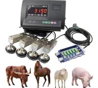 Kit Balance Bétail, Plate-Forme Cellule Charge électronique Palette Animaux, Indicateur Pondération Avec écran Lcd Rétroéclairé Pour Animaux, Bovins, Chèvres, Porcs, Chevaux,2000KG