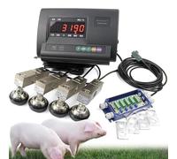 Kit balance de bétail haute précision, kit balance plate-forme avec cellule de charge, indicateur de pesage charge 1000 kg, 2000 kg, 3000 kg et 5000 kg, sol avec compteur pour bétail, moutons (1000 kg