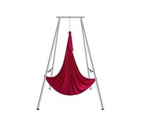 Kit Balançoire de Yoga Aérien et Hamac Support 295cm de Hauteur Capacité 250kg Rouge