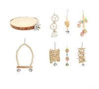 Kit balançoire interactive pour petit oiseau avec construction en bois et 8 accessoires jouets pour soutenir l'exercice quotidien et l'interaction environnementale