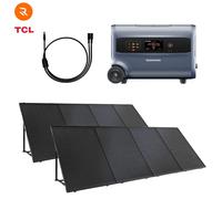 Kit Balcon XL RUNHOOD ¿ 2,4 kWh + 1600 W Solaire IP68 ¿ Énergie Plug & Play Extérieure