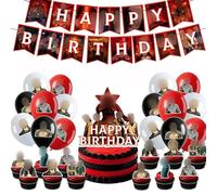 Kit Ballons Alu 44 pièces - Motifs cartoon, ronds & étoiles, avec pompe & ruban, parfait pour anniversaires d’enfants