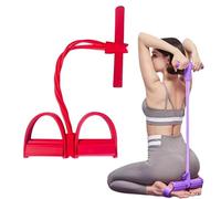 Kit Bande de Résistance Fitness 6 Tubes avec Pédale et Poignées - Élastique Sport Multifonction Latex pour Abdos, Bras, Jambes, Yoga et Entraînement à Domicile (Rouge)