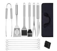 Kit Barbecue Ustensiles Barbecue Accessoires Set, Ensemble Ustensiles BBQ en Acier Inoxydable Professionnel Grill Kit Malette Coffret Barbecue Accessoires avec Sac Portable pour Camping en Extérieur