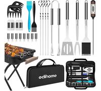 Kit Barbecue, Ustensiles Barbecue, Ensemble d'accessoires de 25 pièces, Professionnel, Acier Inoxydable, Cadeau d'homme, Étui de Gril de Qualité Supérieure.