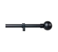 Generique Kit barre de rideau extensible 110–200 cm avec anneaux Noir