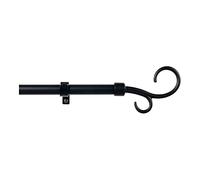 KIT BARRA CORTINA BACULO EXTENSIBLE DE 110 A 200cm NEGRO STOR PLANET