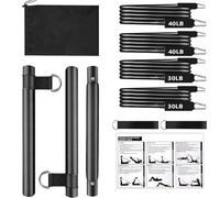 Kit Barre Pilates | Barre de Pilates avec Bandes de Cheville et Bandes Élastiques | Accessoire d'Entraînement Réglable Multifonction pour Renforcement Musculaire Abdos Hanches Cuisses Bras