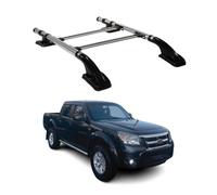 KIT Barres de Toit Trans+Long pour Ford Ranger II (Typ PJ/PK) 2007-2012 Alu Gris