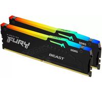 Kingston FURY Beast RGB - DDR5 - kit - 32 Go: 2 x 16 Go - DIMM 288 broches - 5600 MHz / PC5-44800 - CL40 - 1.25 V - mémoire sans tampon - on-die ECC