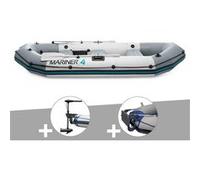 Kit bateau gonflable 4 places Mariner 4 avec moteur, rames et gonfleur - Intex Gris G