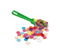 cavernedesjouets Kit Baton magnetique Loto Vert et 100 pions Multicolore aimantes - ramasse jetons - Jeu Bingo - Set Accessoires 2 en 1 et Carte
