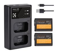 Kit Batterie, Chargeur de Batterie, Double Emplacement pour Sony Alpha 7, A7, Alpha 7R, A7R, A7R II, A7 II, A7S, A7S II, A7M2 etc