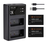 Kit Batterie, Chargeur de batterie LP-E17, K&F CONCEPT Compatible avec Canon EOS RP, Rebel T8i, T7i, T6i, T6s, SL2, SL3, EOS M3, M5