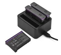 Kit batterie & chargeur pour Insta360 X4 - 3× batteries 2500mAh 3,85V + chargeur 3 ports & câble USB-C, remplacement pour caméra panoramique