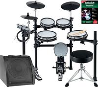 Kit Batterie Electronique E-Drum 8 Mesh Pads USB MIDI Set Tabouret Amplificateur