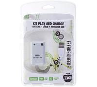 Kit Batterie et câble FREAKS AND GEEKS 3600mAh Blanc pour XBOX 360
