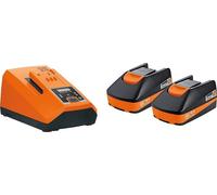 FEIN Set de démarrage batteries HighPower avec 2 batteries lithium-ion avec chargeur rapide ALG 80 BC,courant de charge élevé de 8 A, Tension 18 V, Capacité 3 Ah